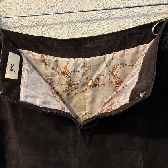Anthropologie June Suede Leather Skirt with Embellished Waist - Picture 4 of 10